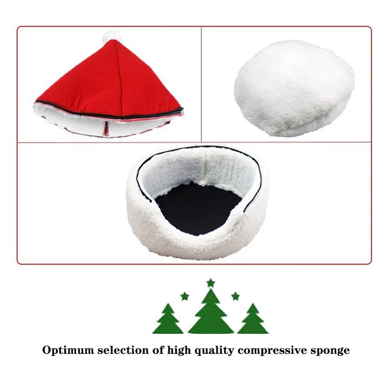

Christmas Tree Shape Cat Dog House Soft Cozy Foldable Winter Warm Pet Bed Puppy Sleeping Mat Bed New Year Gifts-ABUX