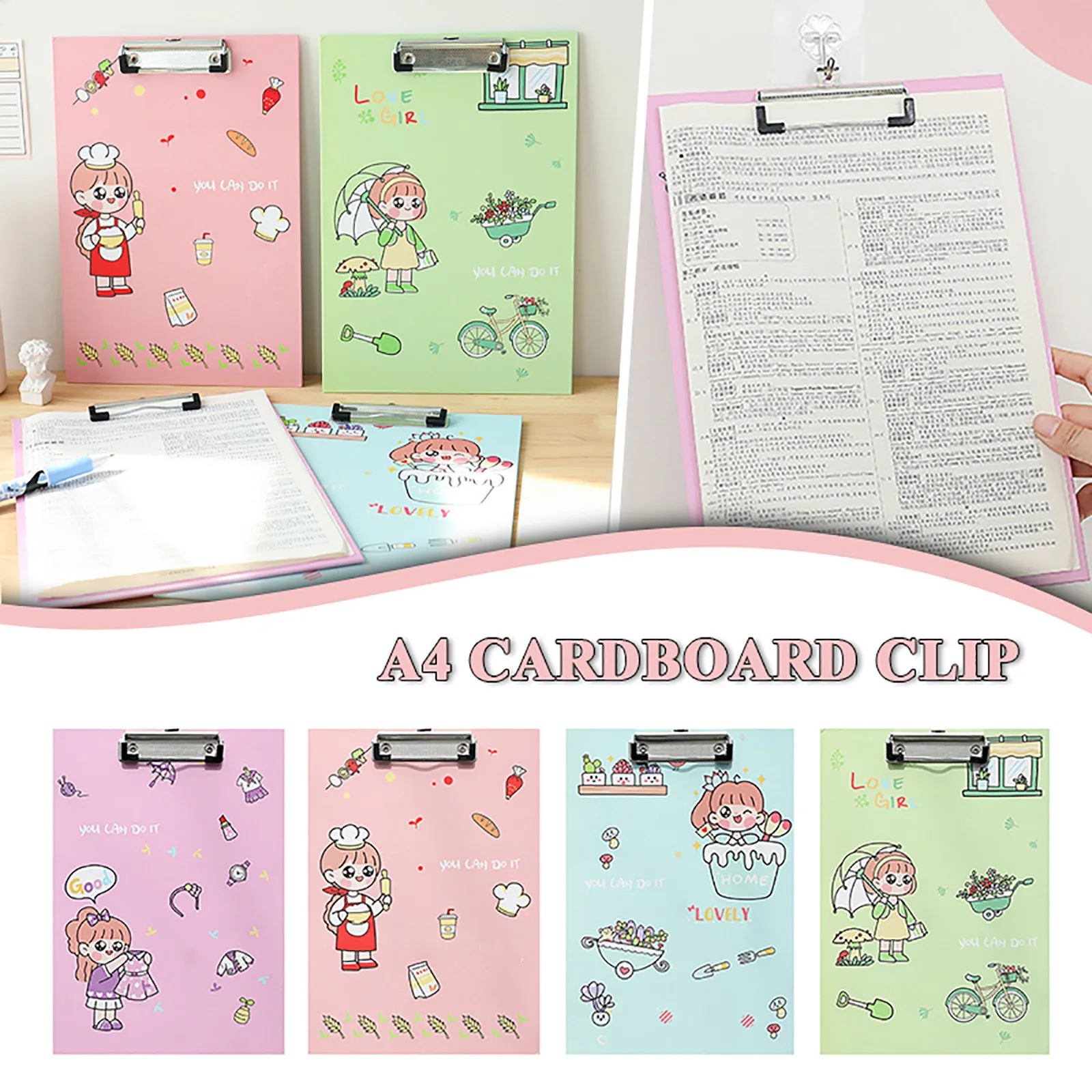 

A4 Folder Board Writing Board Test Pad Board Clip Vertical Writing Board Hard Stationery School Office Supply Cute Style New #3