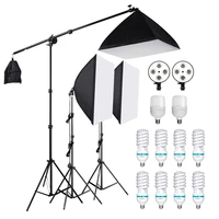 photography studio softbox lighting kit with cantilever frame support system 50x70cm softbox e27 25w135w lamp boom arm light