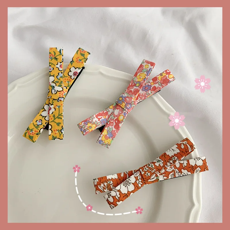 Horquillas con estampado Floral para ni&ntilde;a, pinzas para el pelo para beb&eacute;, conjunto de accesorios para el cabello para ni&ntilde;os peque&ntilde;os, herramientas de peinado, pasadores-0