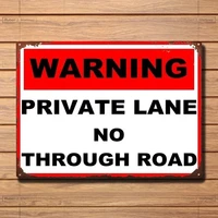 retro tin paintings private lane no through road security warning notice metal sign retro vintage tin sign bar pub home