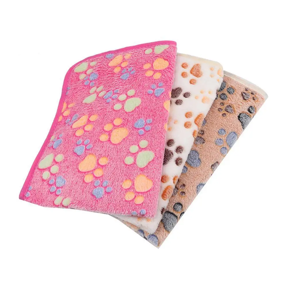 Мягкое Флисовое одеяло большой коврик с принтом лап кошек собак щенков