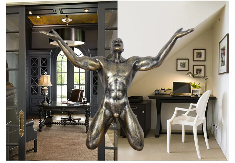 

[VIP] Nordic Creative Retro Shouting Character Statue Living Room Study Wine Cabinet Home Decoration Shout of Victory
