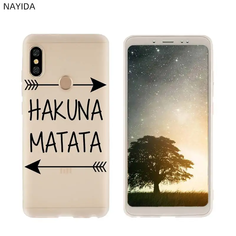 Мягкий чехол для телефона Xiao mi 9 8 mi A1 A2 A3 lite F1 6 5X se для Red mi Note 8 7 6 5 Hakuna Matata Lion King - Color: 3D printing 01