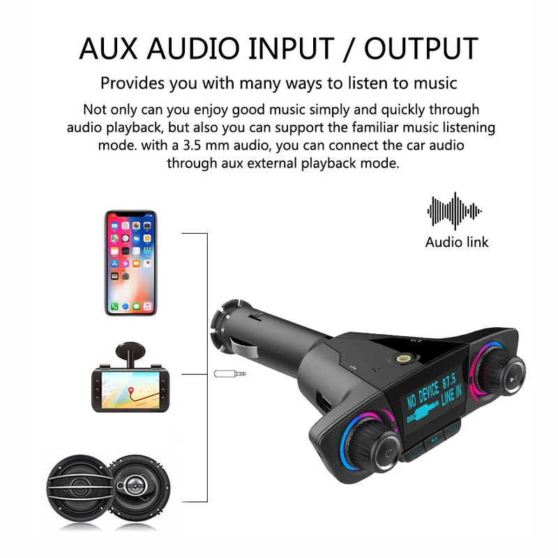 TTFTFP Автомобильный MP3-плеер с Bluetooth автомобильное зарядное устройство