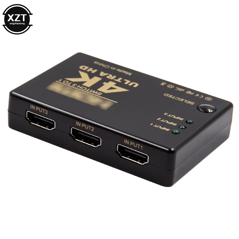 Коммутатор HDMI 3 порта 4K * 2K 1080P селектор 3x1 разветвитель для ПК DVD HDTV Xbox PS3 PS4