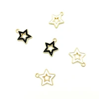 20pcslot gold color oil drop hollow star charm pendant bracelet necklace diy jewelry findings charms