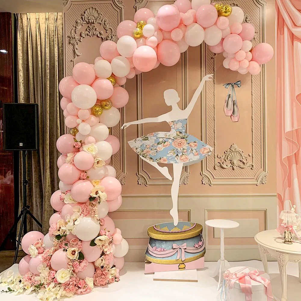 

125pcs/lot Balloon Arch Garland Kit Pink White Latex Balloons Baby Shower Wedding Birthday Globos Girl Party Decoration Supplies