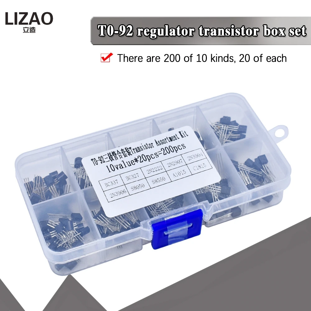 BC337 BC327 2N2222 2N2907 2N3904 2N3906 S8050 S8550 A1015 C1815 10 ценности * 20 штук = 200/набор коробка