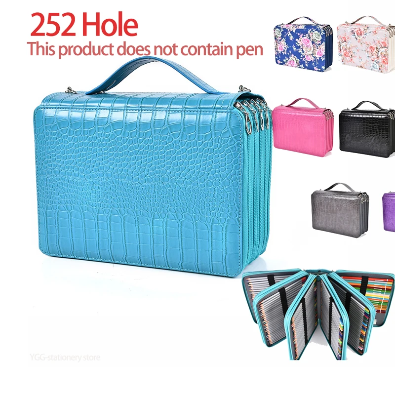 

Портативный цветной пенал с 252 отделениями, сумка для рисования, сумка для хранения, водонепроницаемый пенал большой емкости, школьный пода...