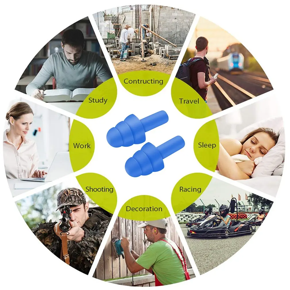 1 пара силиконовых ушных затычек для сна с защитой от шума и храпа удобные ушные