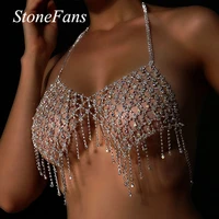 stonefans sexy full rhinestone bralette top jewelry for women bling ab crystal necklace body chain bra christmas jewellery gift
