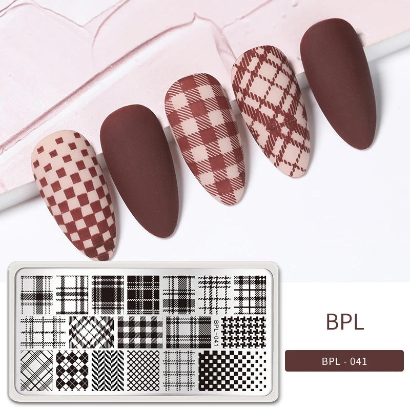 Born pretty 12*6 см Прямоугольник Ногтей Штамп Шаблон Проверяется Дизайн Плиты