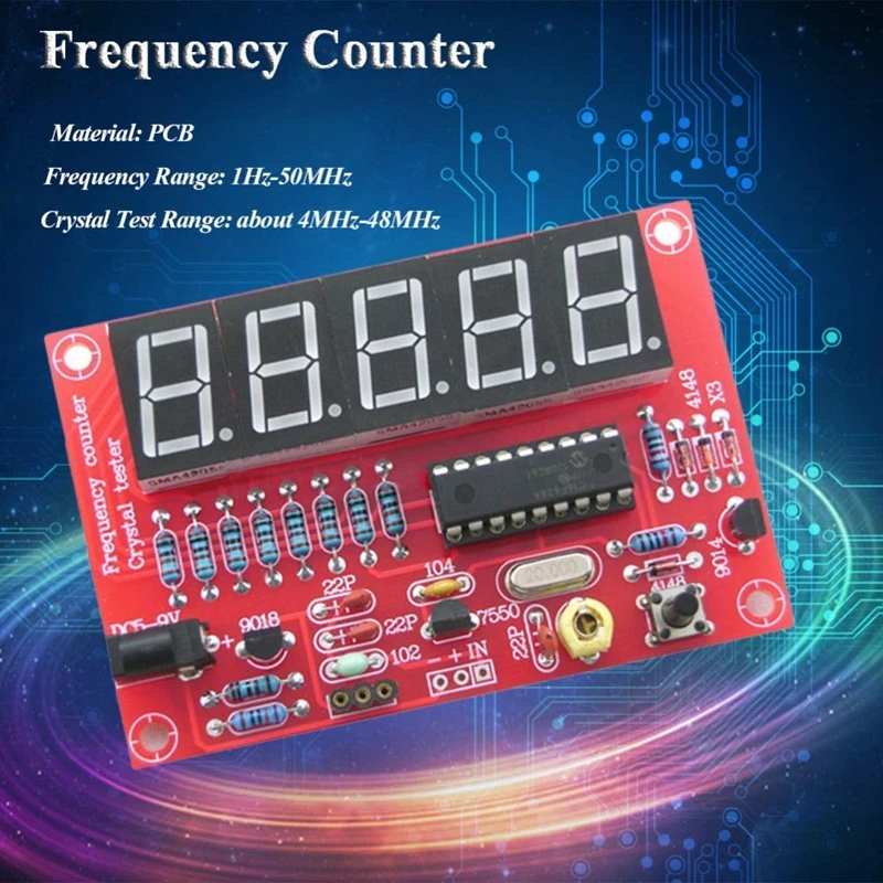 DIY Kits RF 1Hz-50MHz Crystal Oscillator Frequency Counter Meter Digital LED Tester frequency meter digital | Инструменты