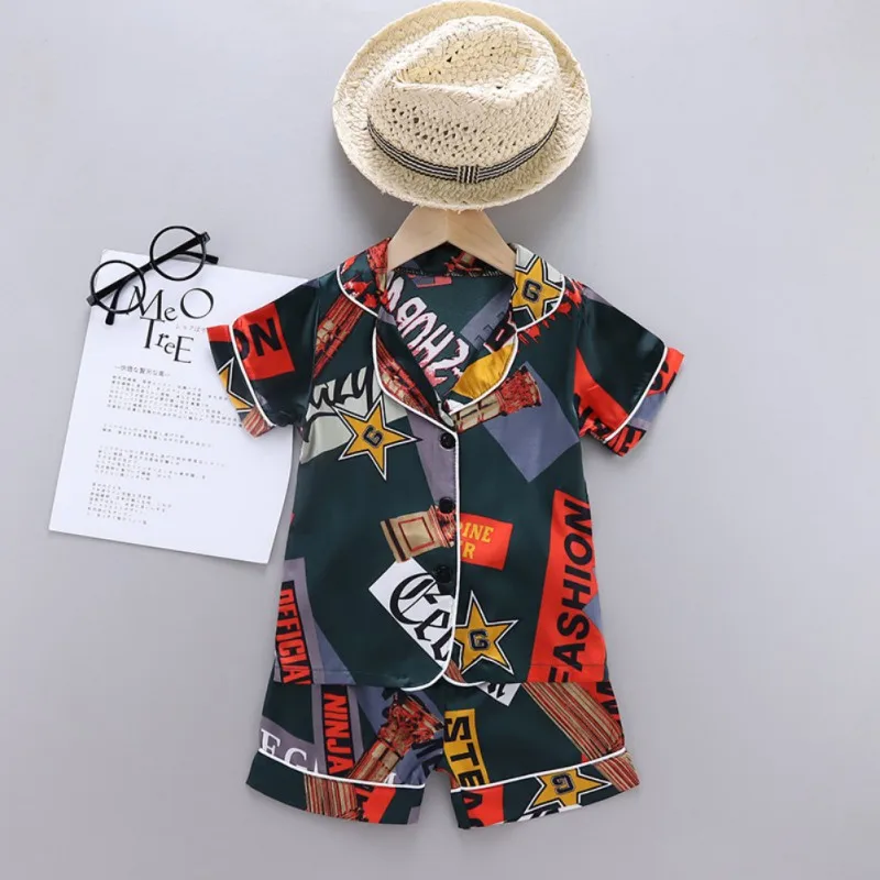 

Хлопковые пижамы для маленьких мальчиков; Летняя детская одежда с короткими рукавами; Комплекты одежды для сна; Пижамный костюм; Пижамные к...