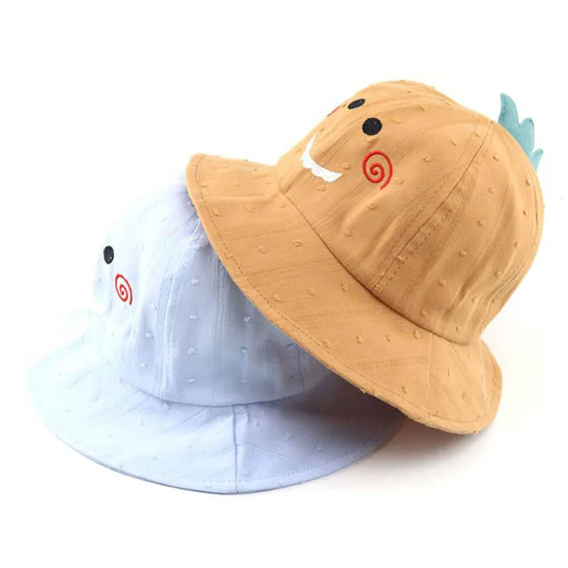 

Doitbest 2020 boy girls Bucket fishing Hats Sunscreen sun cap Cartoon Smiley Spring kids children fisherman hat