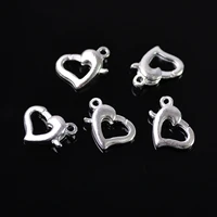 13x9mm silver color metal hear lobster clasps hooks clips for necklace bracelet jewelry making diy crafts findings