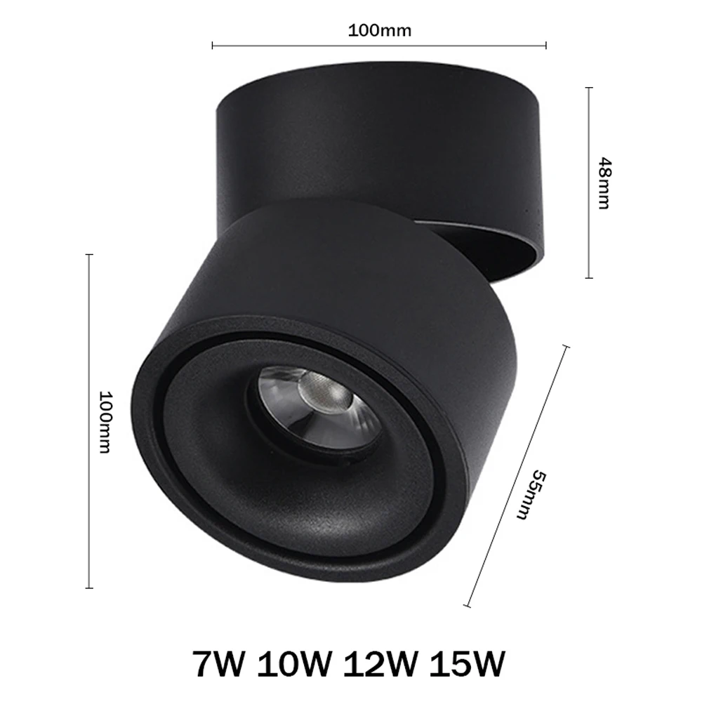 [DBF] вращающийся на 360 градусов поверхностный потолочный светильник 7 Вт 10 12 15