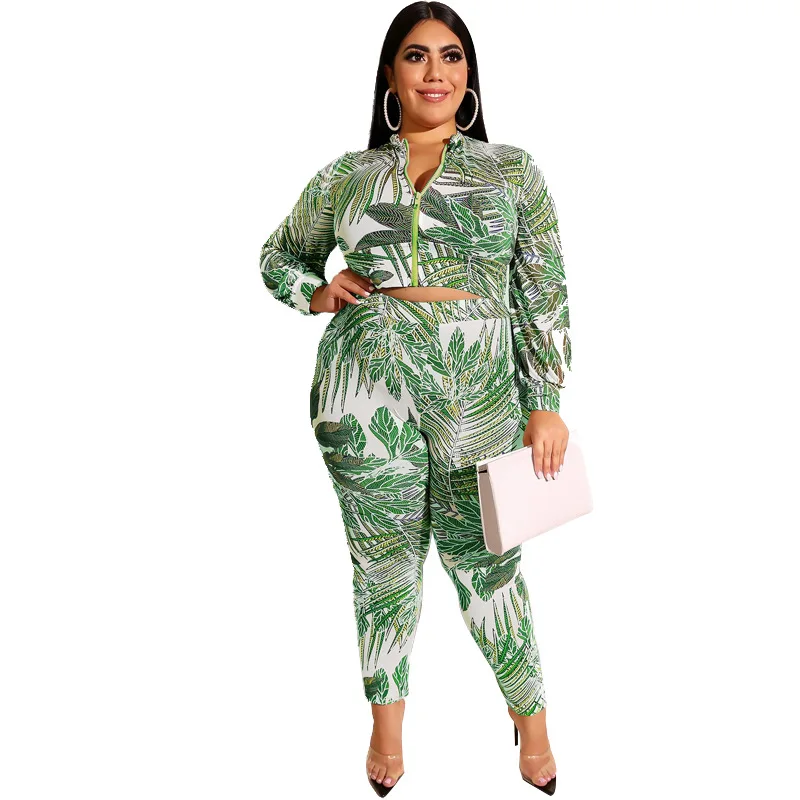 XL 5XL плюс размер комплект из двух предметов 2019 короткая куртка на молнии с принтом