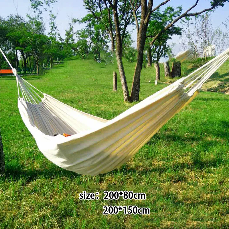 

Portable Camping Hammock High Strength Canvas Fabric Hanging Bed Hunting Sleeping Swing Garden Sports Home Travel Equipment