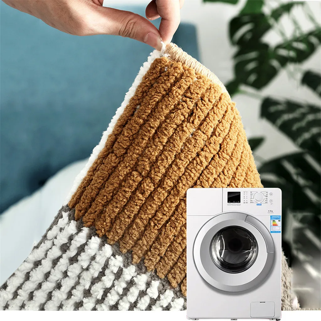 Толстый флокирующий домашний коврик износостойкий напольный для ванной Прямая