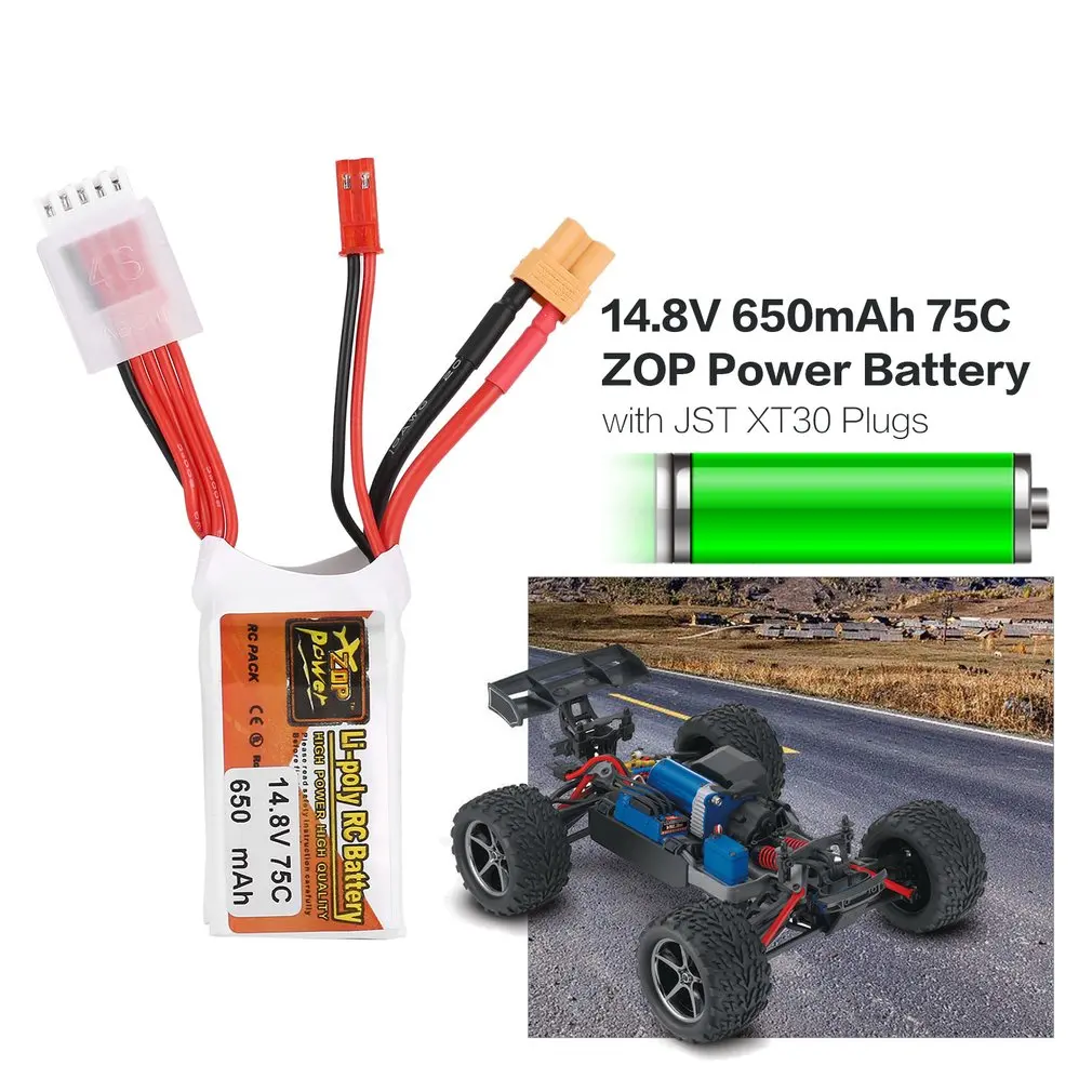 Горячее предложение! Распродажа! ZOP power 14 8 V 650mAh 75C 4S 1P RC Lipo батарея JST XT30 вилка