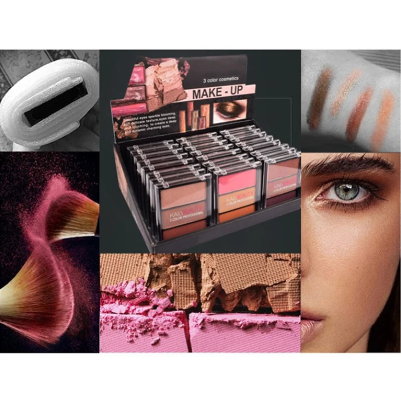 

Basics Eye Shadow Palette, for Daily use Cream Color, Mixable, Easy To Apply, 3 Color Bead Matte Bright Color Makeup Plate