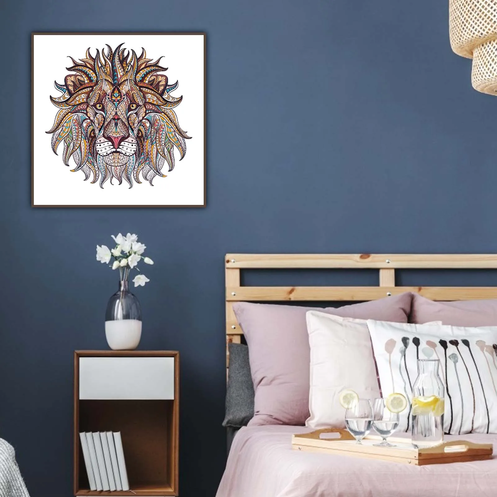 Деревянный пазл с волком и львом уникальная форма деревянный животными подарок