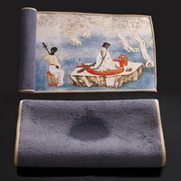 high grade suede national tide ancient style tea towel thickened water absorption can be used as tea table tea cloth