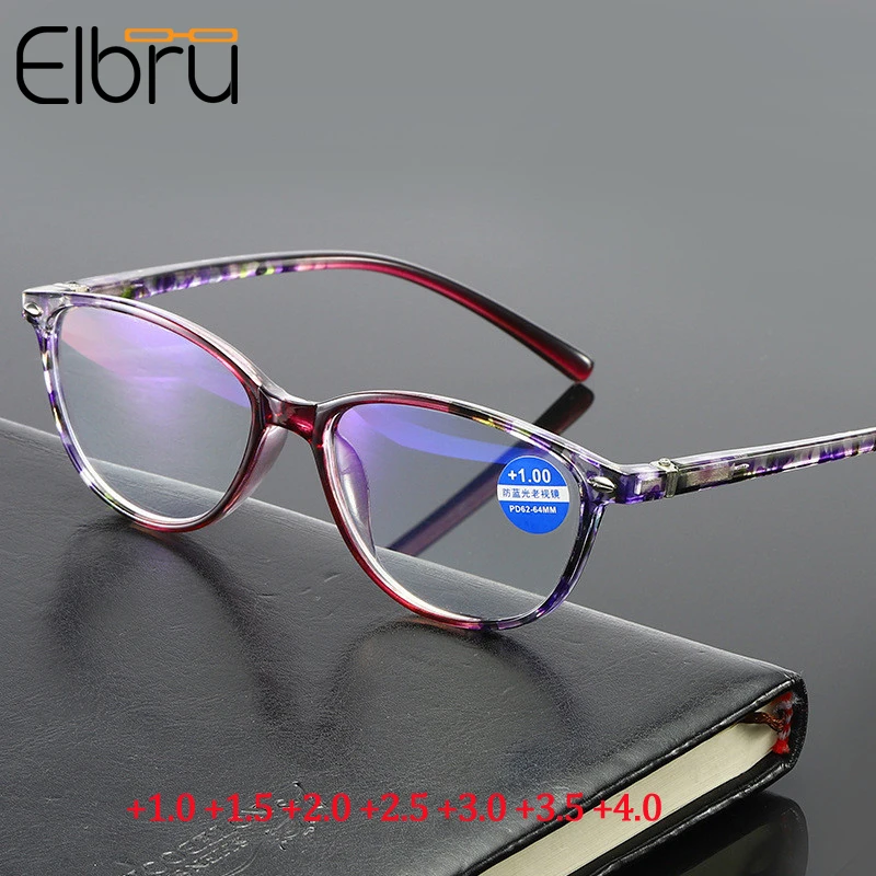 Очки для чтения с диоптриями Elbru + 1 0 5 2 3 унисекс в стиле ретро защитой от