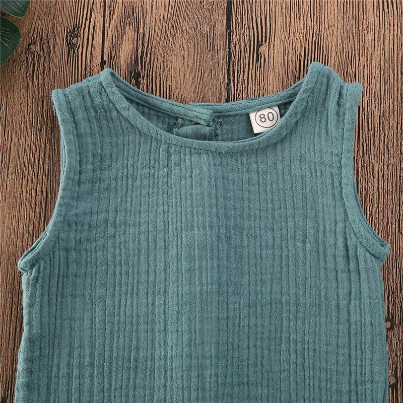 2020 Новая летняя одежда для маленьких мальчиков и девочек однотонный хлопковый