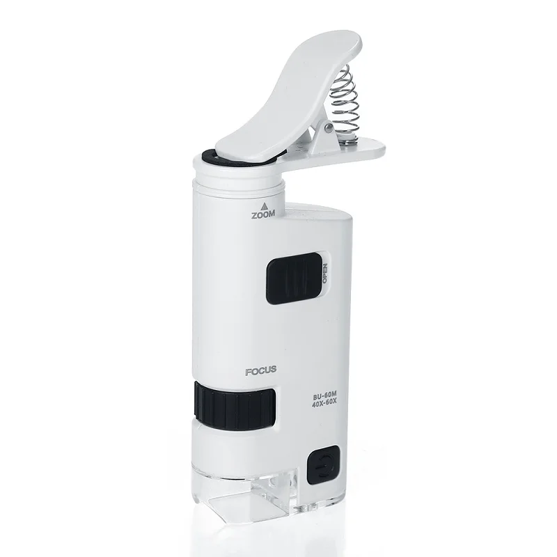 White 40-60X Цифровой Микроскоп USB Microscopio 80-120X светодиодный сотовый телефон клип-тип сотовый телефон микроскоп Лупа с светодиодный увеличитель лампы - Цвет: White 40-60X