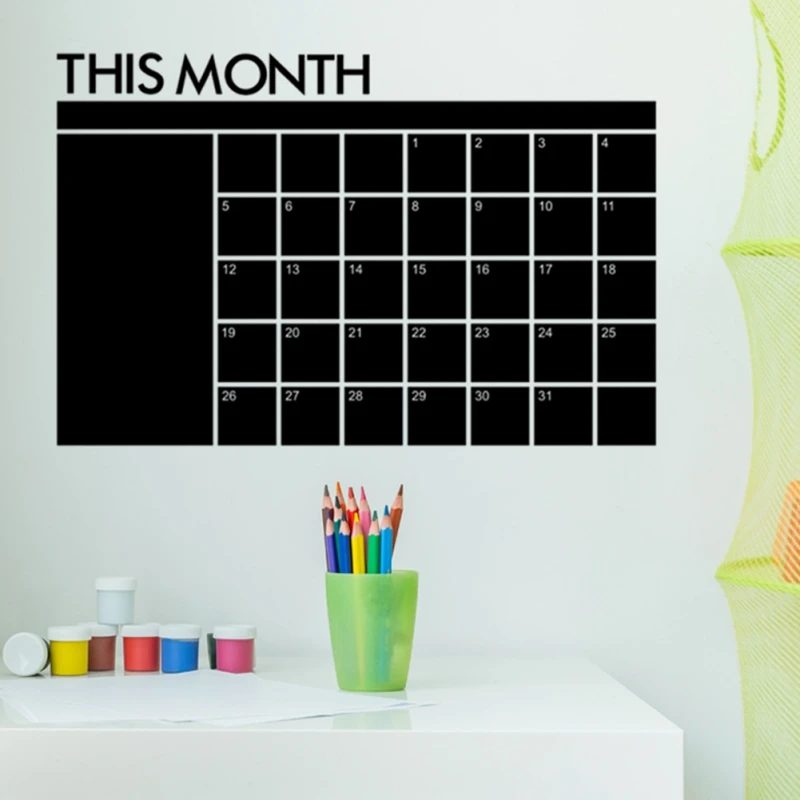 Календарь месяца доска съемный планер фотография офис школа виниловые наклейки