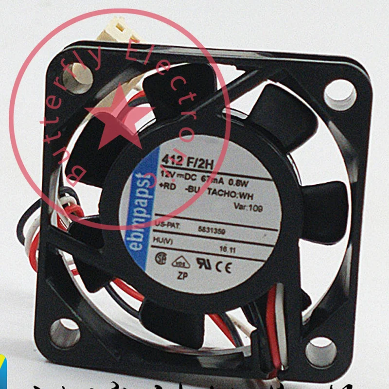 Новый оригинальный немецкий Вентилятор охлаждения 412F/2H DC12 в 0 80 Вт 4010 4 см кулер