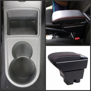 for skoda rapid center console arm rest armrest box central store content storage with cup holder ashtray usb free global shipping