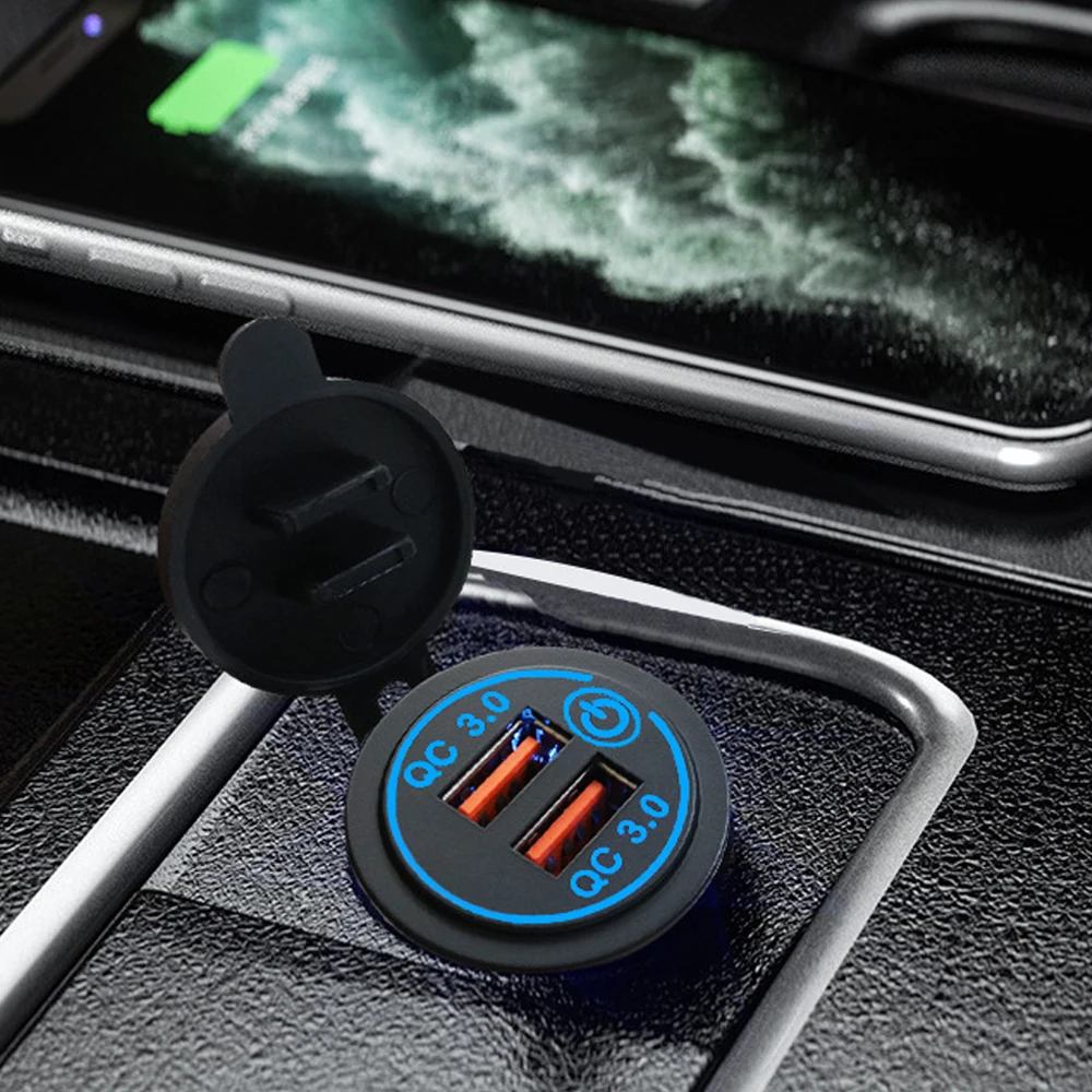 Автомобильный прикуриватель Anchtek 36 Вт QC 3 0 водонепроницаемый с двумя USB-портами |