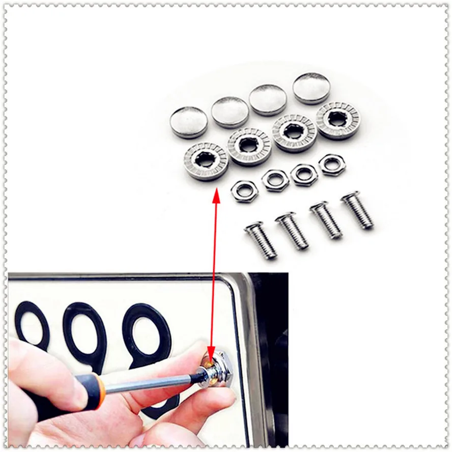 16X Car number License Plate Bolts bolt Frame Chrome Screws for Ford Transit Ranger Mustang Ka Fusion Focus F-150 | Автомобили и