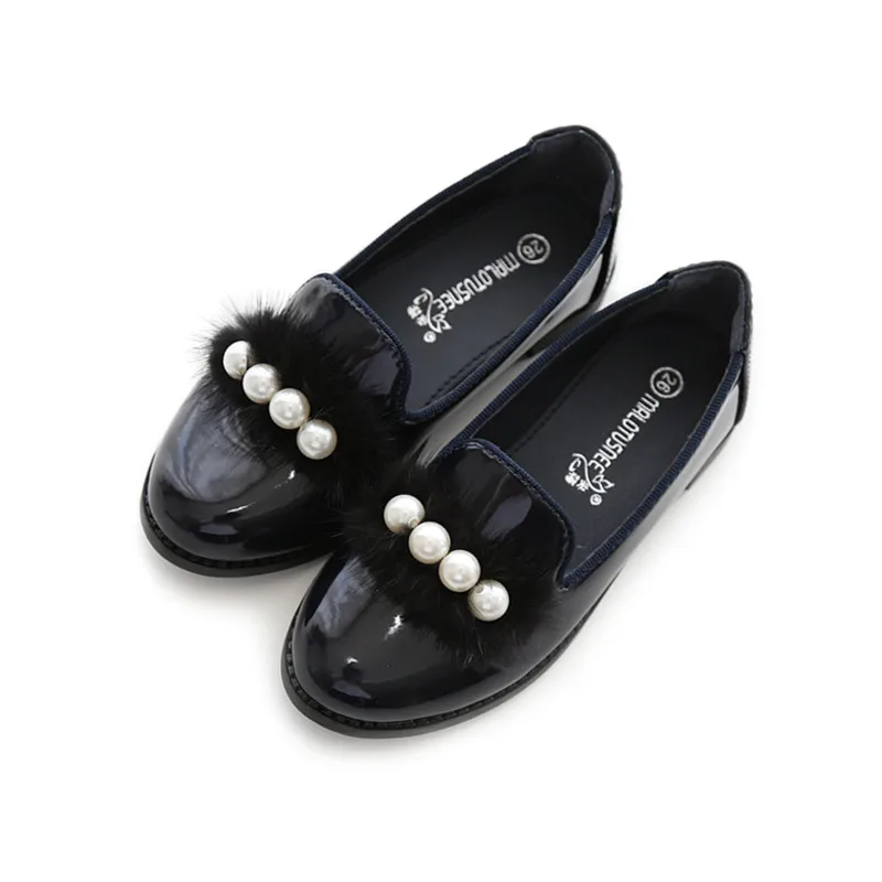 Кожаные школьные туфли для девочек на плоской подошве|Кожаная обувь| |