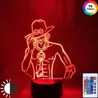 USB 3D светодиодный Ночной светильник 7 цветов Изменение аниме пультом дистанционного управления и сенсорный экран Управление светодиодные настольные лампы Спальня украшения подарки для детей