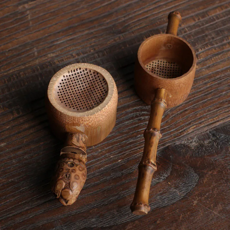 Japan Teaism Decorative Tea Strainers Bamboo Rattan Gourd Shaped Tea Leaves Funnel Tea Strainers Bamboo Kitchen Accessories