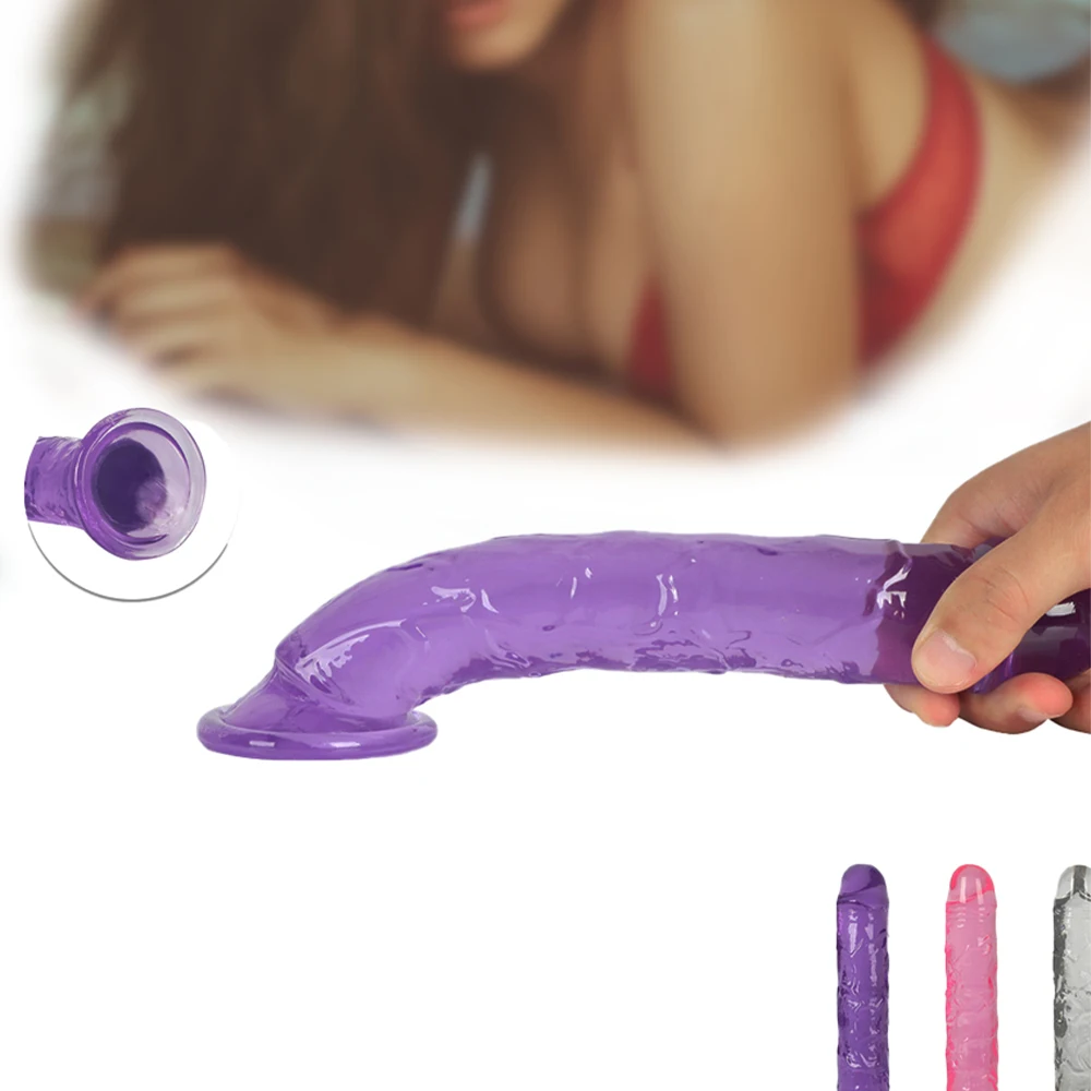 Erotic Soft Jelly Dildo Anal Butt Plug Realistic Penis Strong Suction Cup Dick Toy for Adult G-spot Orgasm Sex Toys Woman | Красота и