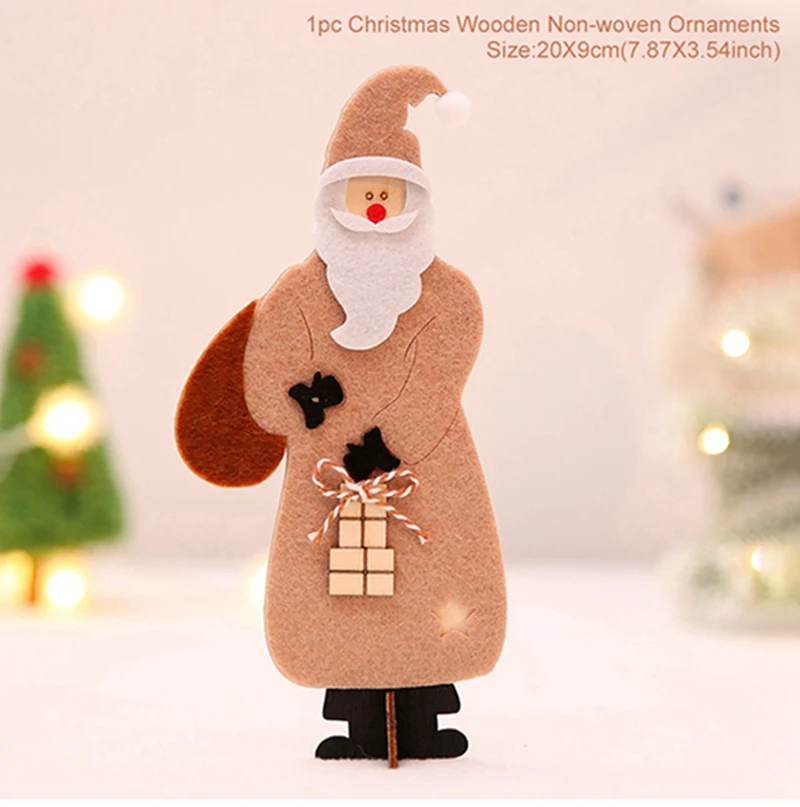 Santa Claus Счастливого Рождества деревянные Санта Клаус украшение "Лось" Рождественского стола Декор для дома неол натальные Рождественские Декор год - Цвет: Santa Claus