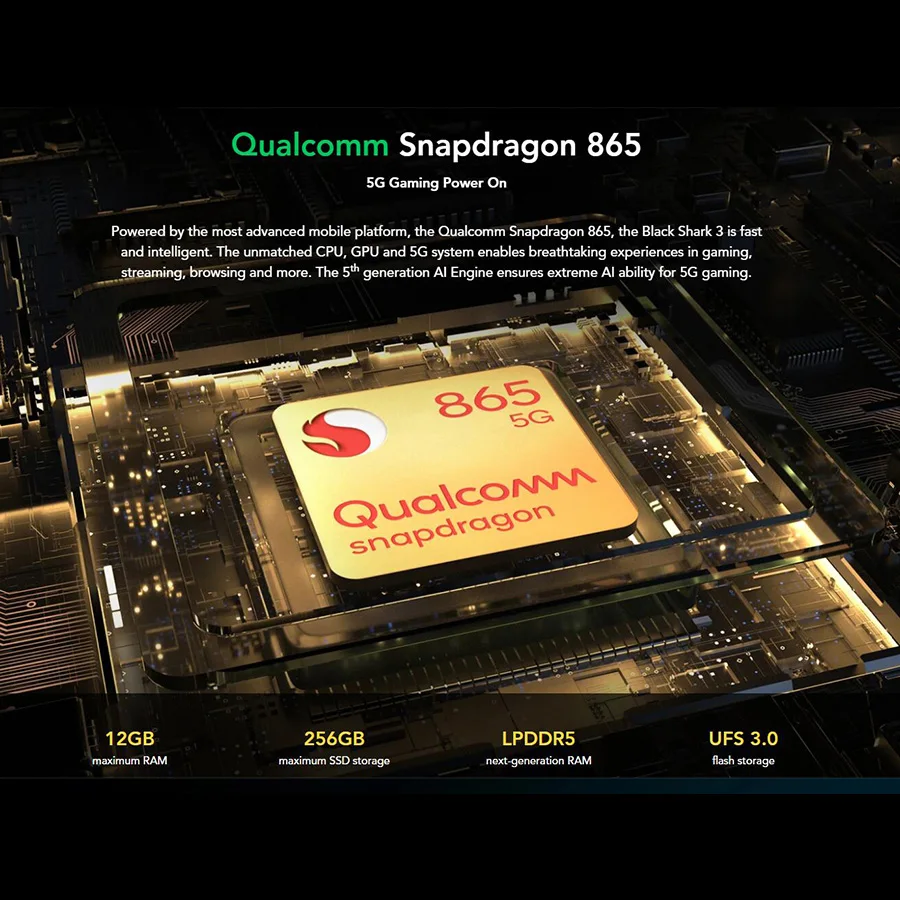 Глобальная версия 5G смартфон черного цвета с изображением акулы 3 игра