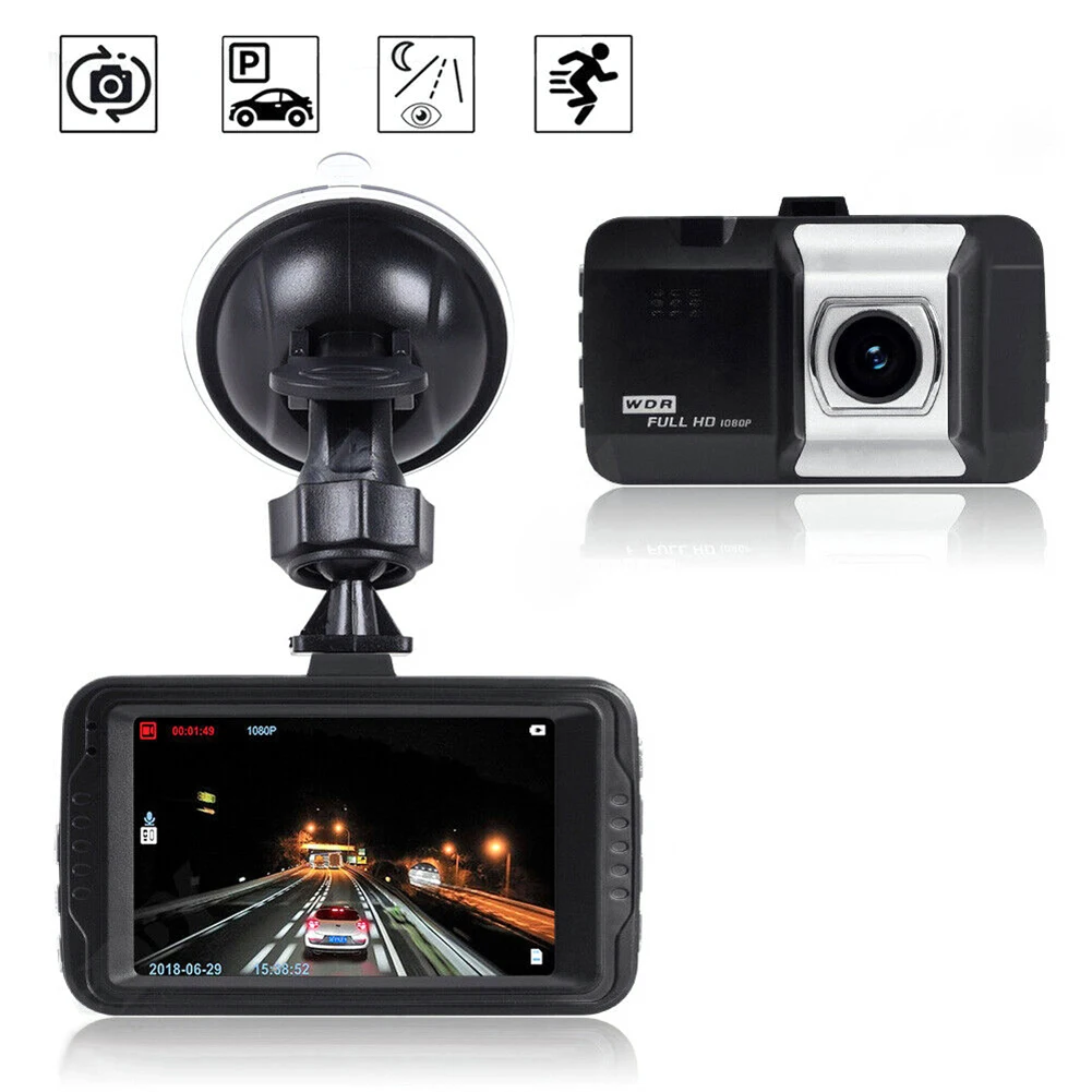 

Full HD Dash Cam 3.0" LCD Screen 170° Wide Angle Dashcam Driving Car Registrar Dection Loop Recording Night Vision Video VCR