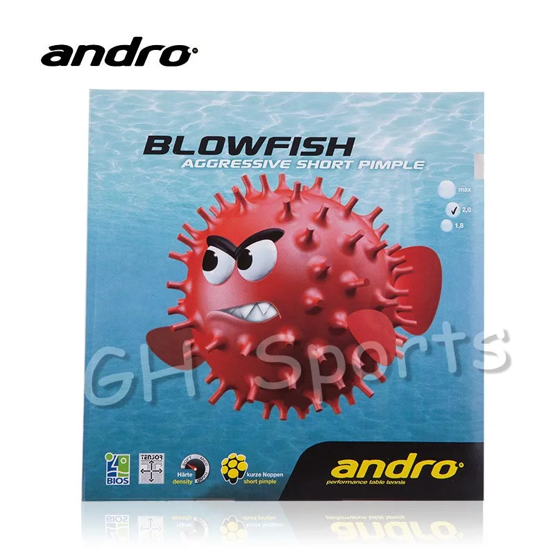 Andro BLOWFISH Pips-out Table Tennis Rubber Ping Pong Pimples Out With Sponge Tenis De Mesa