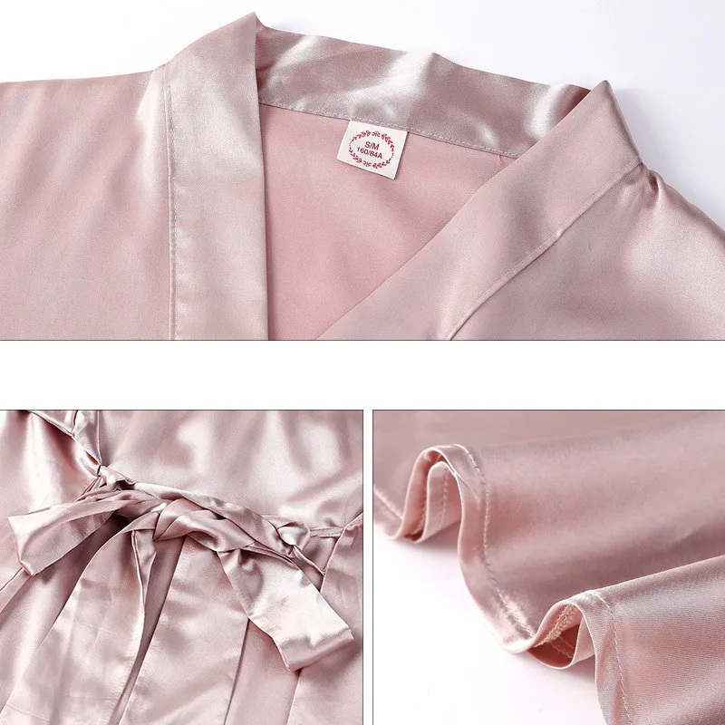 

Woman Lace Robe Female Bathrobe women Womens Robes Sleepwear Ladies Sexy Bathrobe Wind Lady Home Imitation Silk Nightgown Female