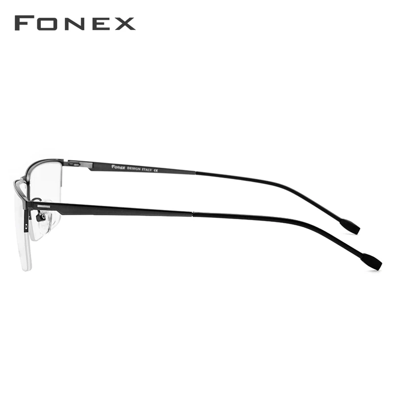 FONEX сплав оптические очки рамки для мужчин Сверхлегкий рецепт квадратные очки полуоправы близорукость без винтов очки 8826