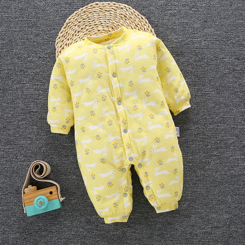 Теплые Комбинезоны для младенцев зимний комбинезон с длинными рукавами и