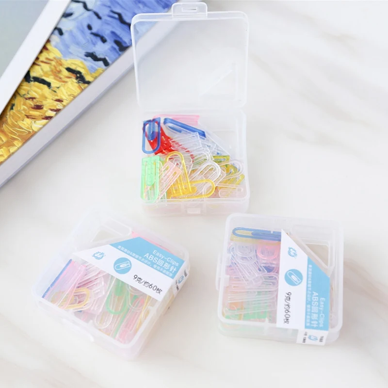 

60pcs / Set Of Colorful Paper Clips Paper Clips Notes Clips Children'S Student Stationery School Office Supplies