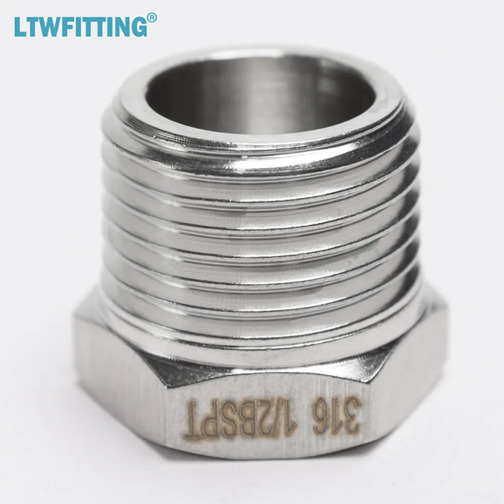 Штуцер для труб LTWFITTING из нержавеющей стали 316 с шестигранной головкой штуцер